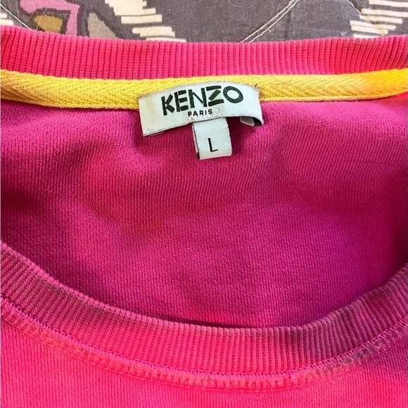 KENZO embroidered tiger sweatshirt in hot pink. - Picture 3 of 3